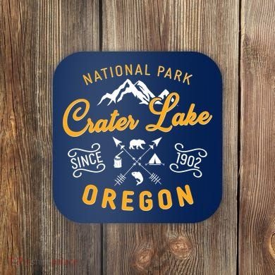 National Park Crater Lake Oregon Since 1902 Coaster