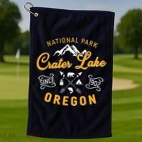National Park Crater Lake Oregon Since 1902 Golf Towel thumb 1