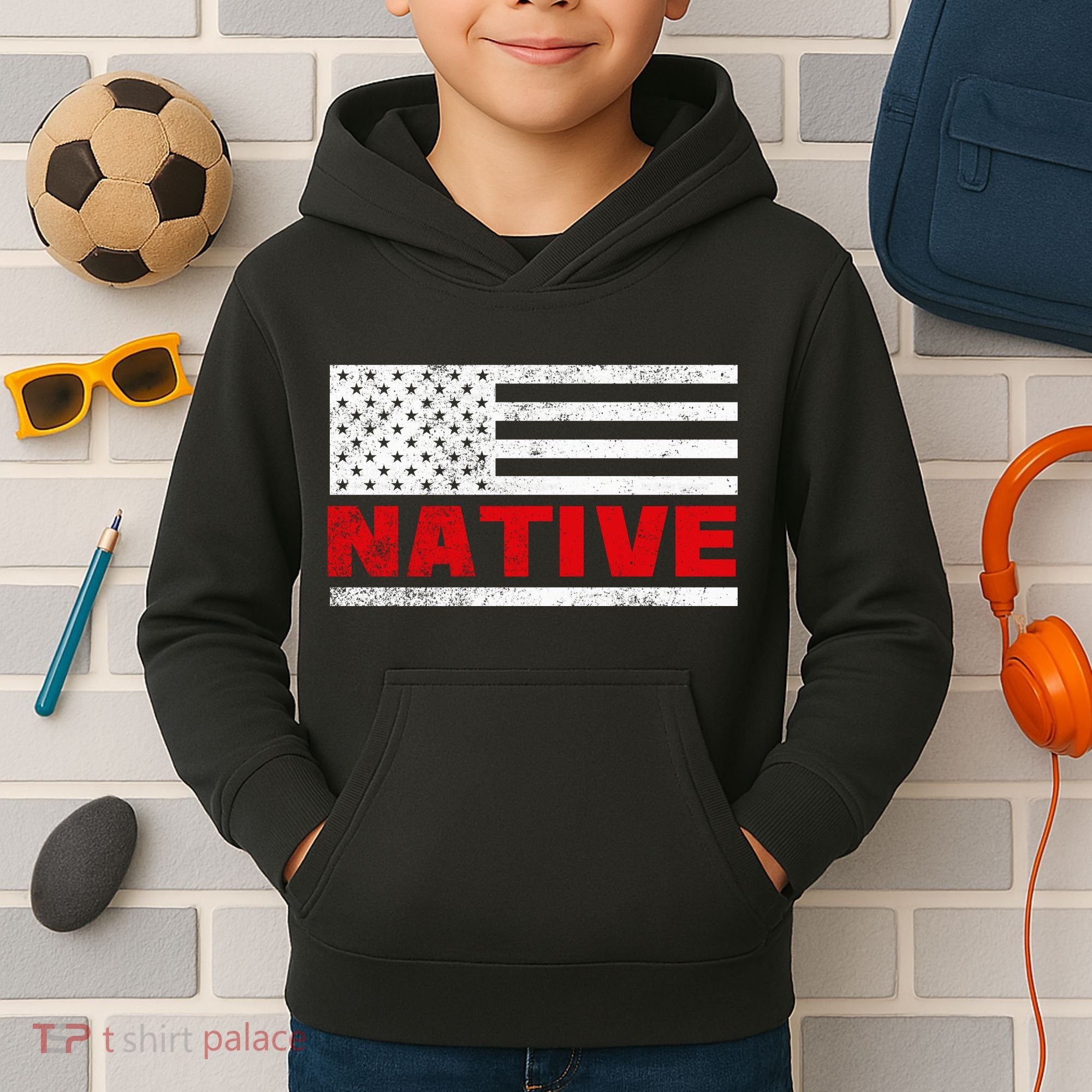 Native American Flag Kids Hoodie