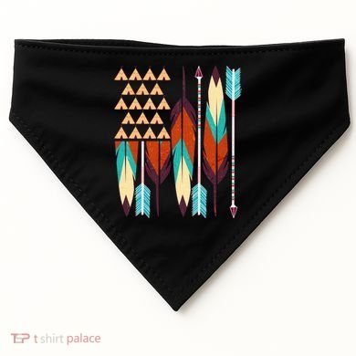 Native American Flag Feathers and Arrows USA-Made Doggie Bandana