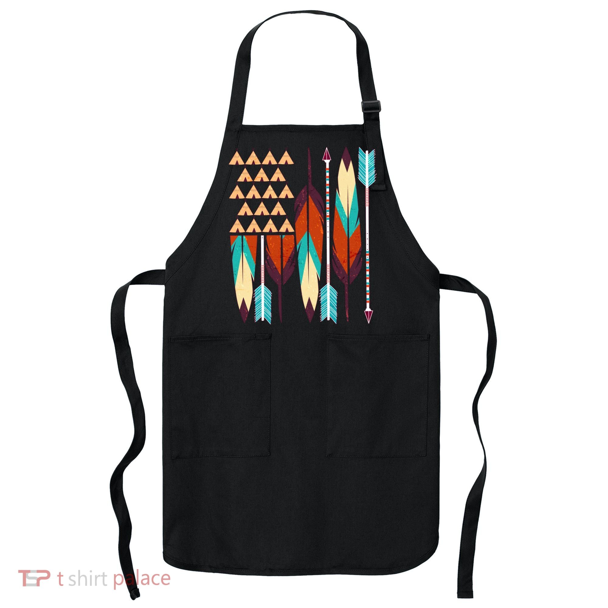 Native American Flag Feathers and Arrows Apron