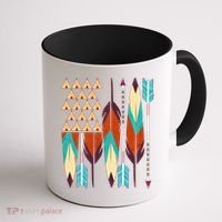 Native American Flag Feathers and Arrows Coffee Mug thumb 1