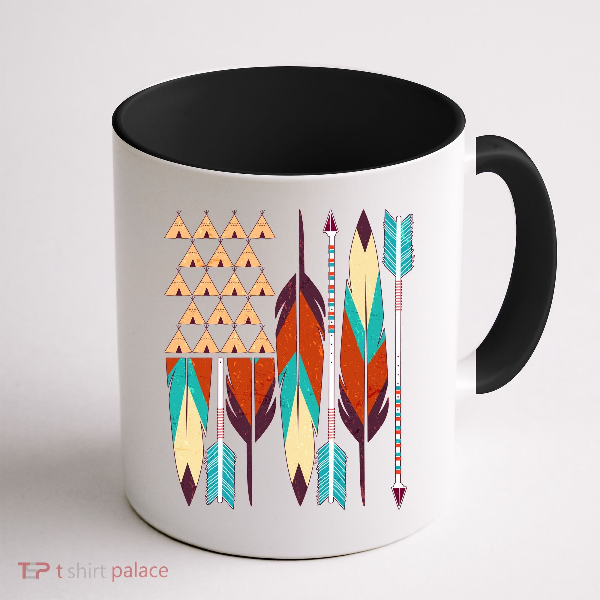 Native American Flag Feathers and Arrows Coffee Mug