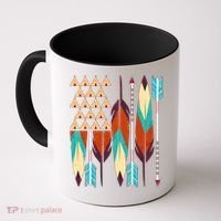 Native American Flag Feathers and Arrows Coffee Mug thumb 0