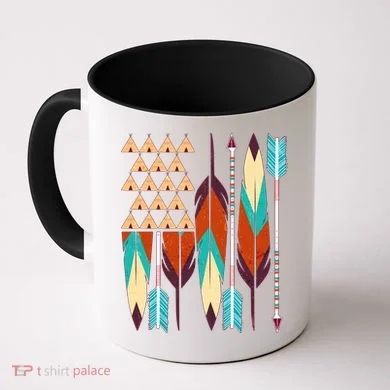 Native American Flag Feathers and Arrows Coffee Mug