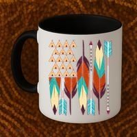 Native American Flag Feathers and Arrows Coffee Mug thumb 2