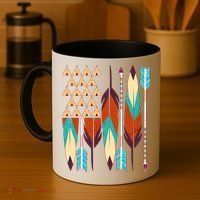 Native American Flag Feathers and Arrows Coffee Mug thumb 4