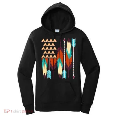 Native American Flag Feathers and Arrows Women's Hoodie