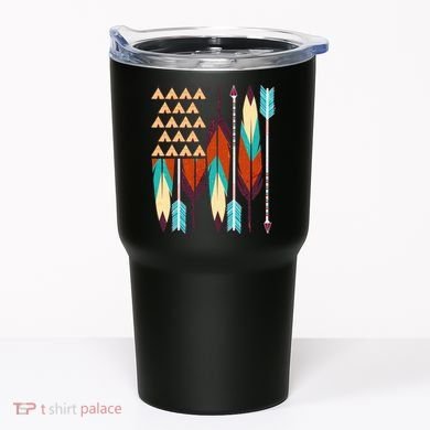 Native American Flag Feathers and Arrows Tumbler