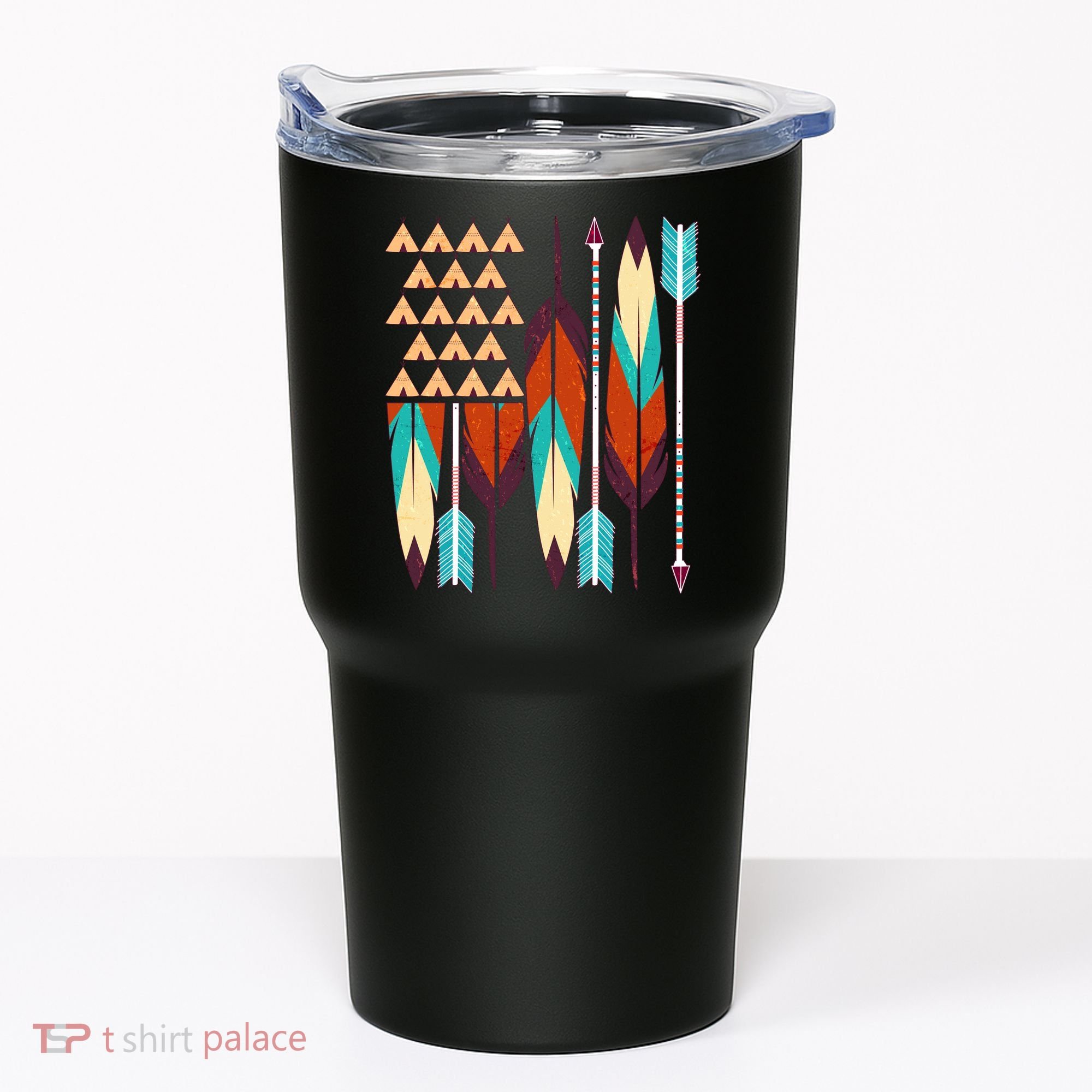 Native American Flag Feathers and Arrows Tumbler