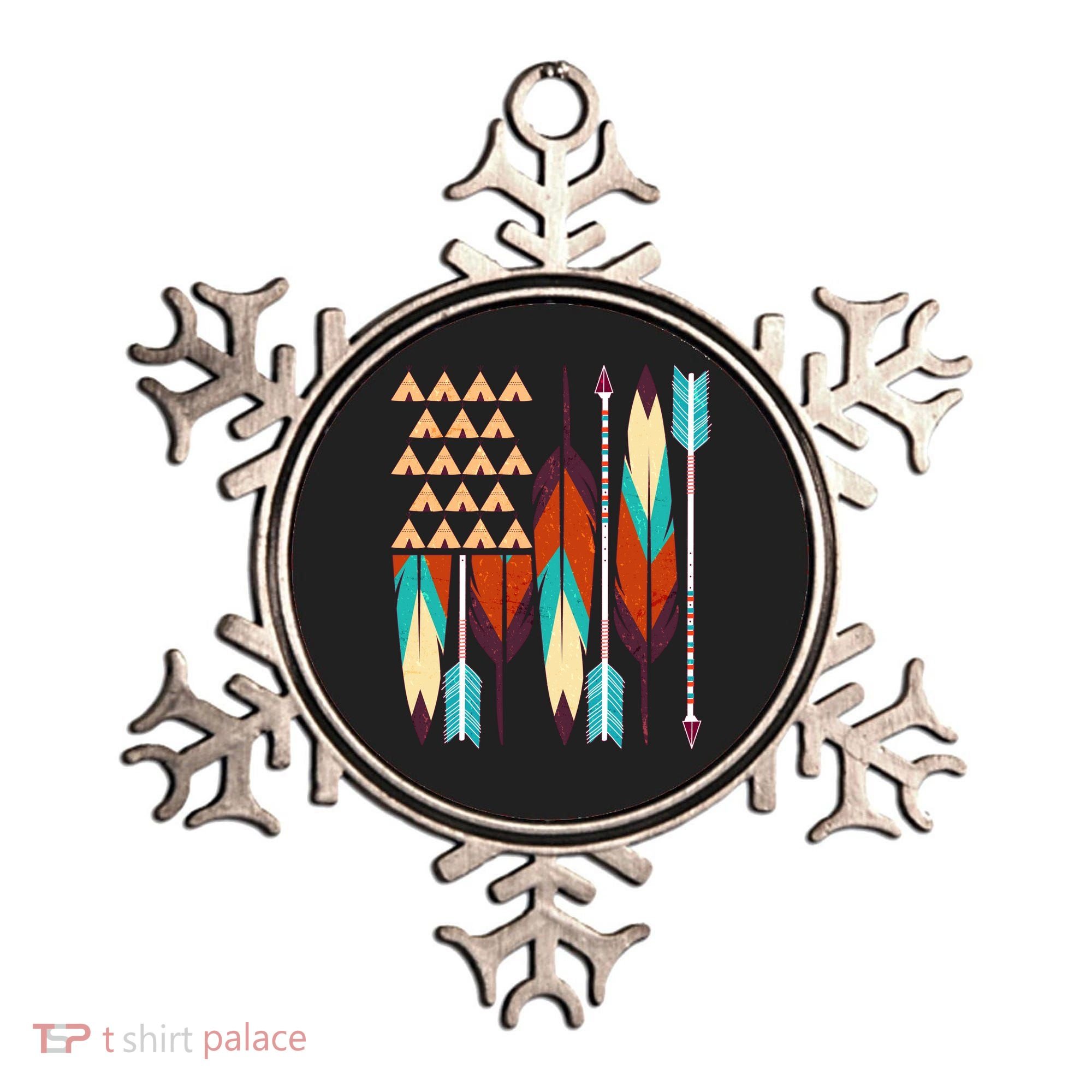 Native American Flag Feathers and Arrows Ornament