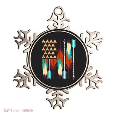 Native American Flag Feathers and Arrows Ornament
