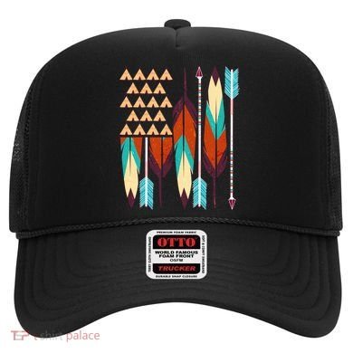Native American Flag Feathers and Arrows Hat