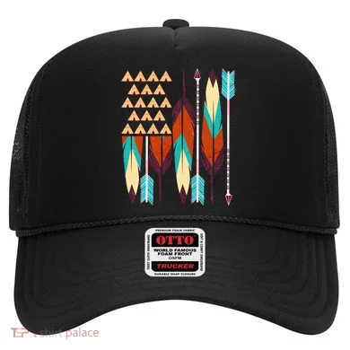 Native American Flag Feathers and Arrows Hat