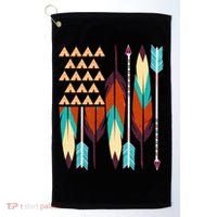 Native American Flag Feathers and Arrows Golf Towel thumb 0
