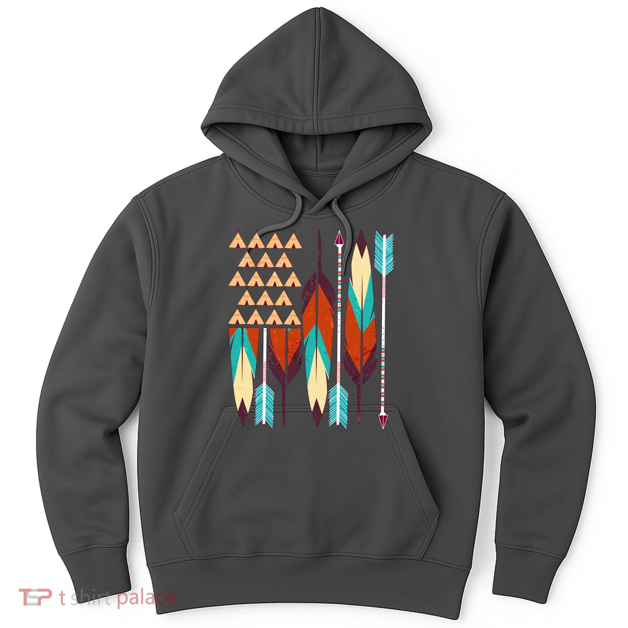 Native American Flag Feathers and Arrows Hoodie
