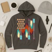 Native American Flag Feathers and Arrows Hoodie thumb 3