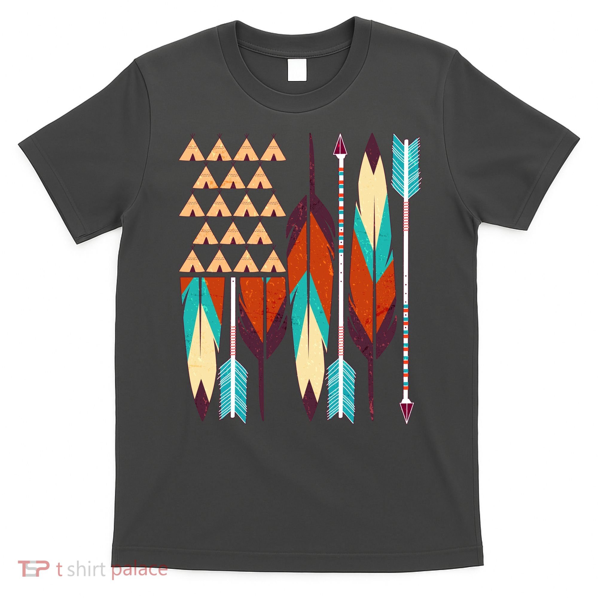 Native American Flag Feathers and Arrows T-Shirt