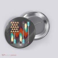 Native American Flag Feathers and Arrows Button thumb 0
