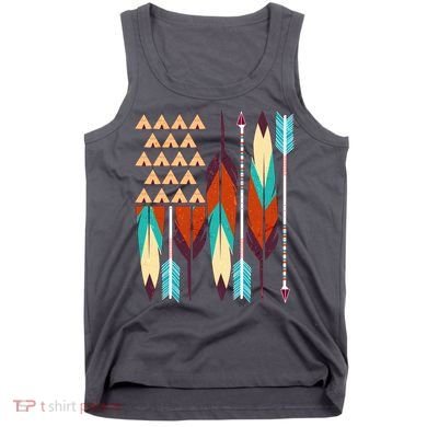 Native American Flag Feathers and Arrows Tank Top