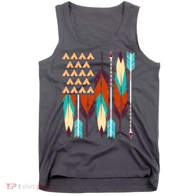 Native American Flag Feathers and Arrows Tank Top