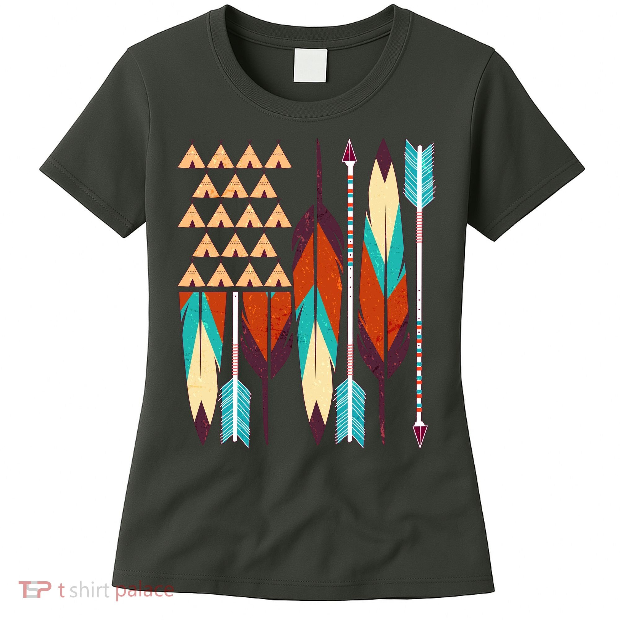 Native American Flag Feathers and Arrows Women's T-Shirt