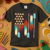 Native American Flag Feathers and Arrows Kids T-Shirt thumb 3