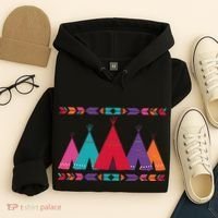 Native American Teepee Pattern Hoodie thumb 4