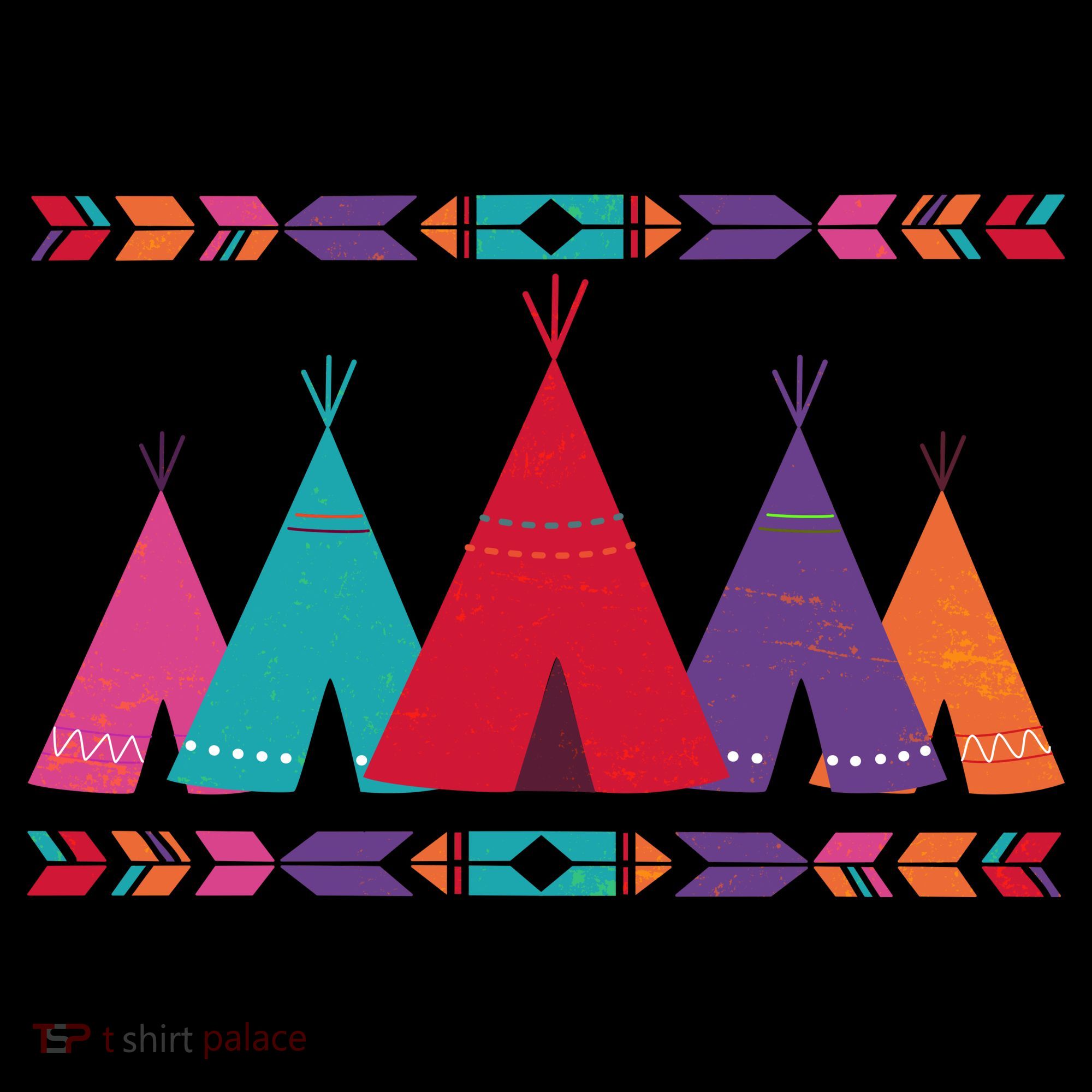 Native American Teepee Pattern T-Shirt