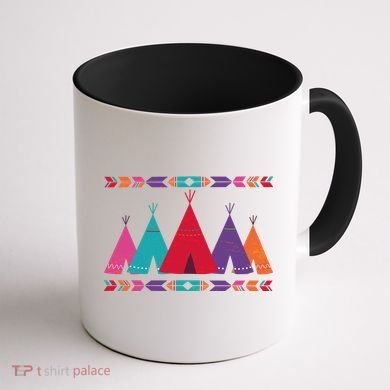 Native American Teepee Pattern Coffee Mug back