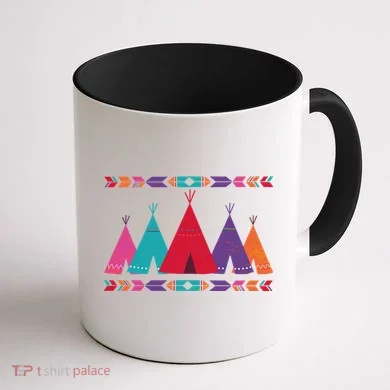 Native American Teepee Pattern Coffee Mug back