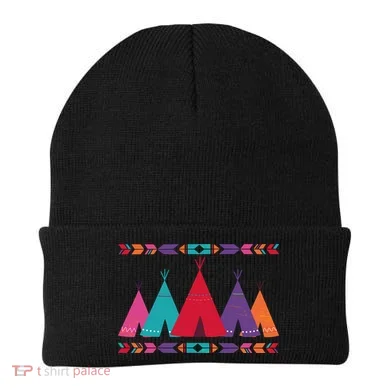 Native American Teepee Pattern Beanie