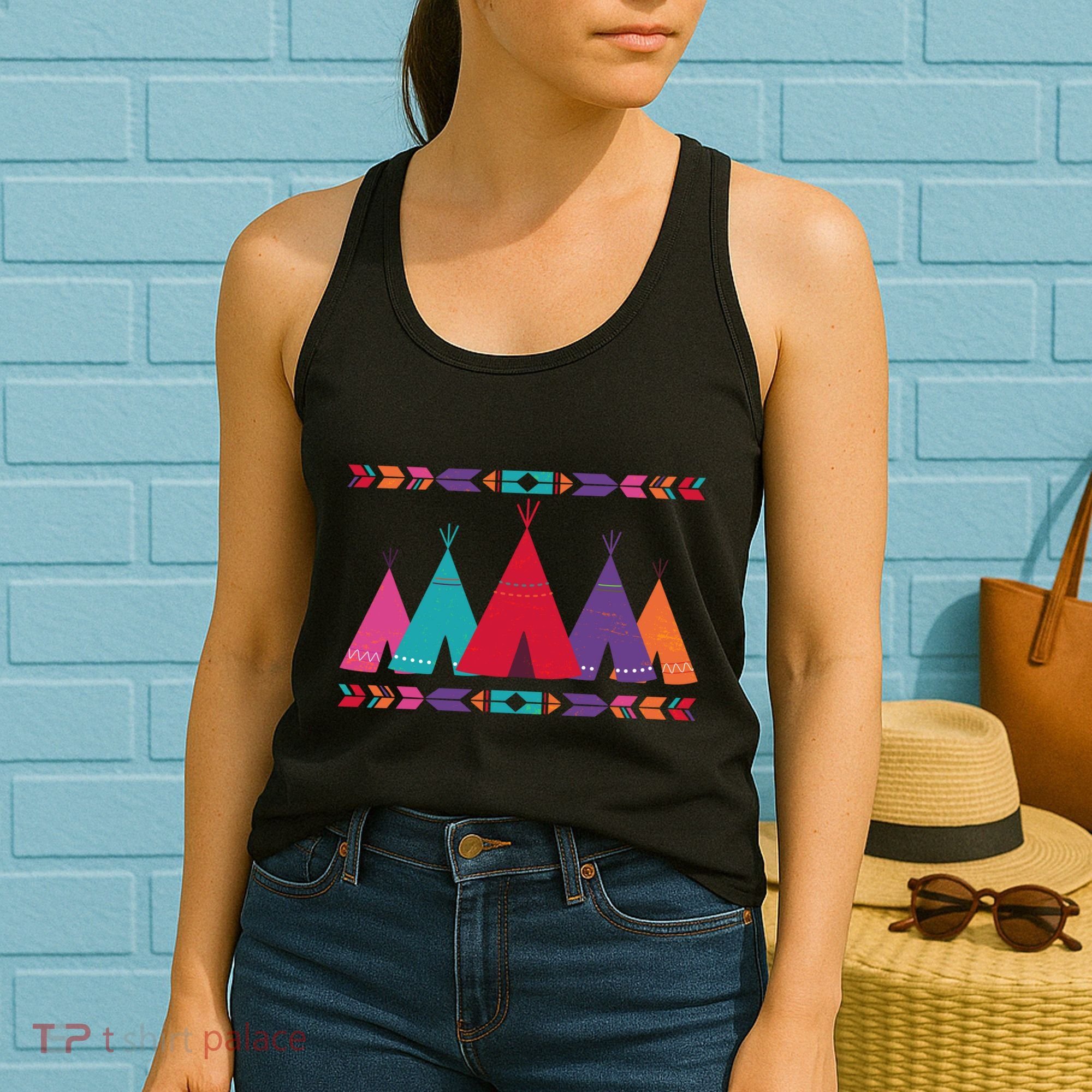 Native American Teepee Pattern Women's Tank Top