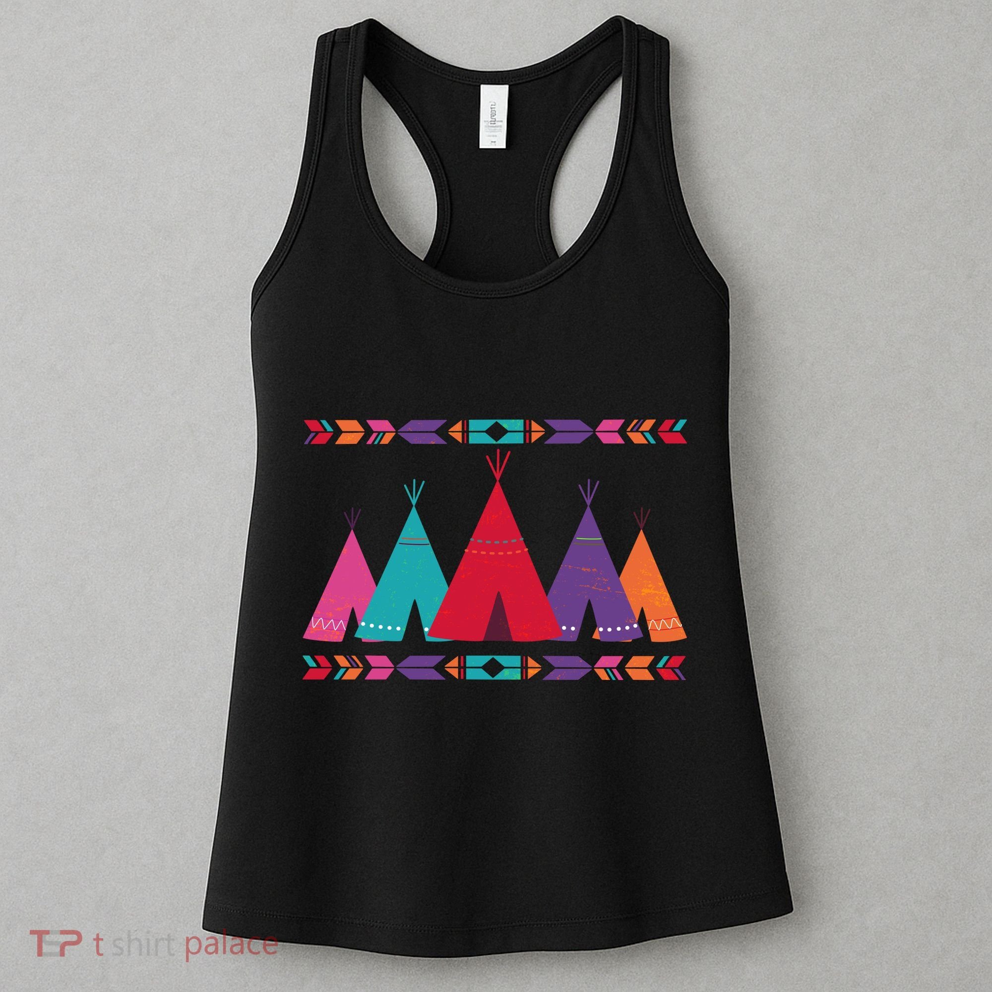 Native American Teepee Pattern Women's Tank Top