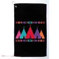 Native American Teepee Pattern Golf Towel thumb 0