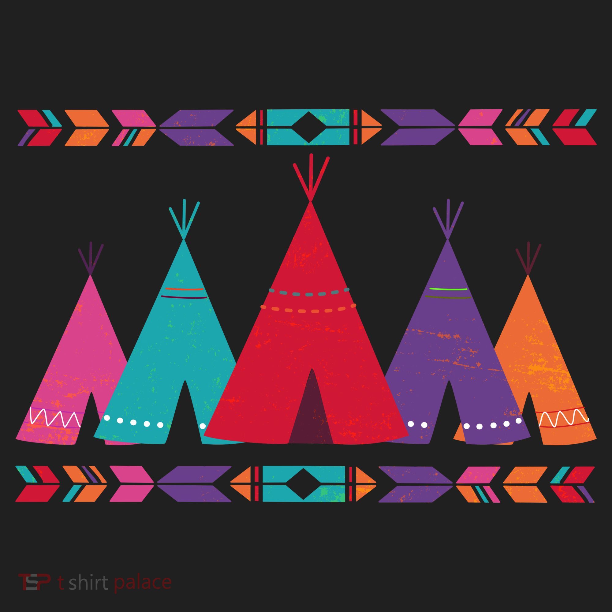 Native American Teepee Pattern Golf Towel