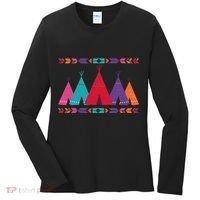 Native American Teepee Pattern Women's Long Sleeve Shirt thumb 0