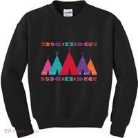 Native American Teepee Pattern Kids Sweatshirt thumb 0