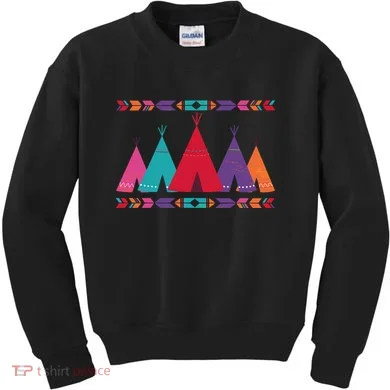 Native American Teepee Pattern Kids Sweatshirt