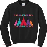 Native American Teepee Pattern Kids Sweatshirt thumb 0