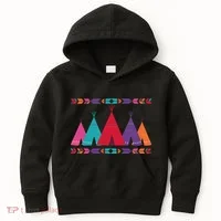 Native American Teepee Pattern Kids Hoodie thumb 0