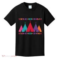 Native American Teepee Pattern Kids T-Shirt thumb 0
