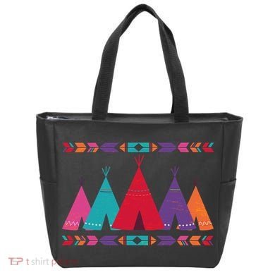 Native American Teepee Pattern Tote Bag