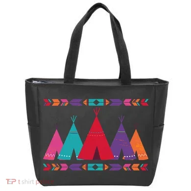 Native American Teepee Pattern Tote Bag