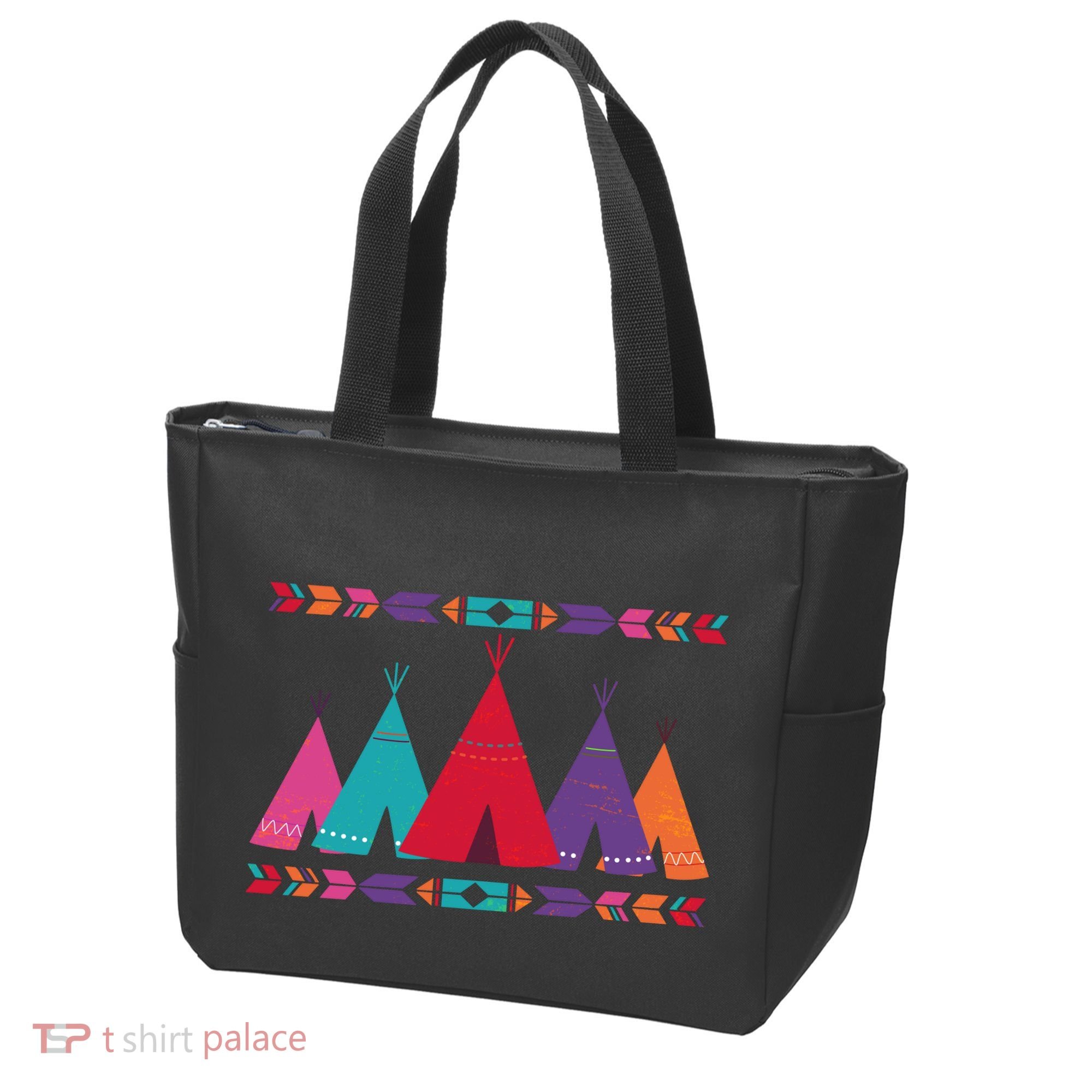 Native American Teepee Pattern Tote Bag