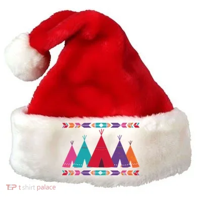 Native American Teepee Pattern Santa Hat