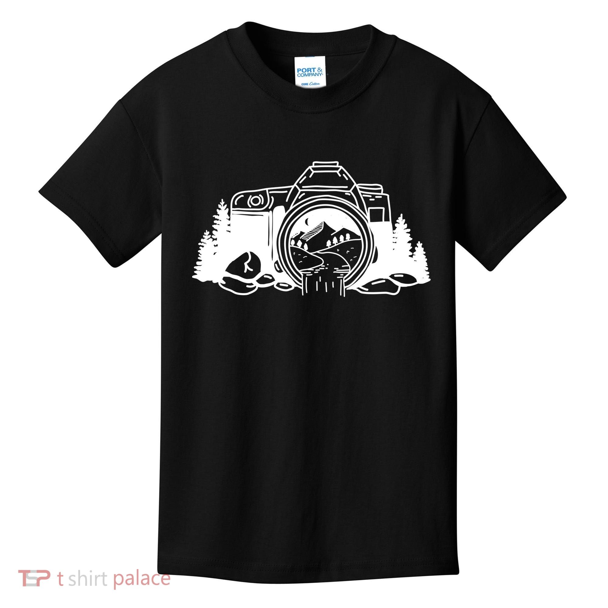 Nature Camera Waterfall Kids T-Shirt