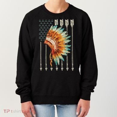 Native American Usa Flag Women's Sweatshirt