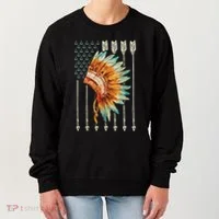 Native American Usa Flag Women's Sweatshirt thumb 0