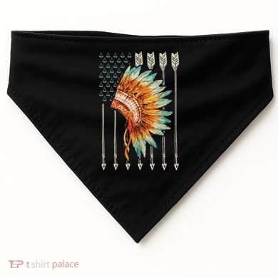 Native American Usa Flag USA-Made Doggie Bandana